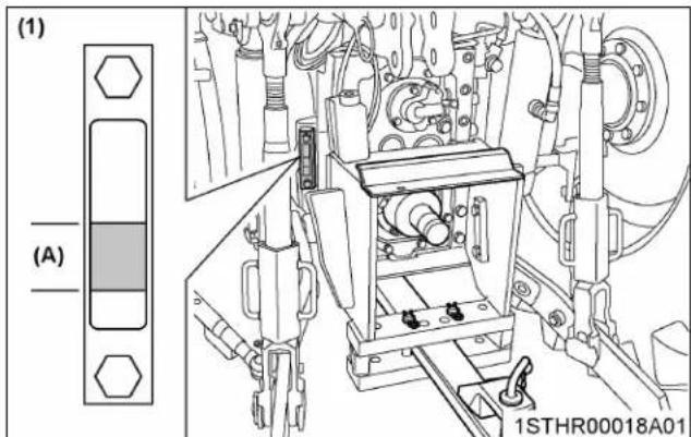 KUBOTA M7152 - Vérification du niveau du liquide de transmission - 1