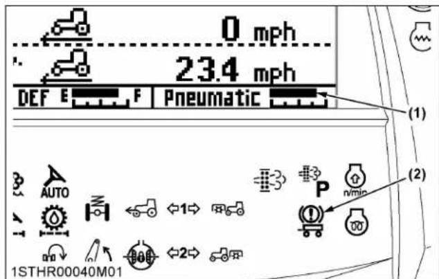 KUBOTA M7152 - Vérification de la pression pneumatique des freins (si équipé) - 1