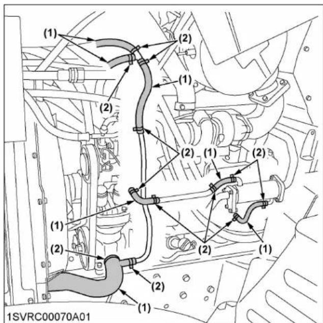 KUBOTA M7152 - Vérification de la durite de radiateur et du collier - 2