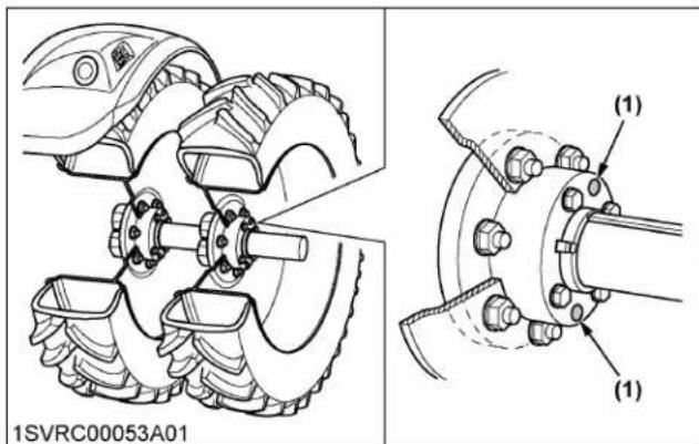 KUBOTA M7152 - Réglage des roues avec essieu à barres - 4