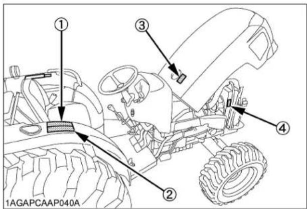 KUBOTA L3301 - Étiquettes de DANGER, d'avertissement et d'attention - 10
