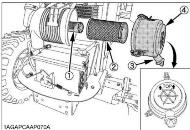 KUBOTA L3301 - Nettoyage de la cartouche primaire du filtre à air - 1