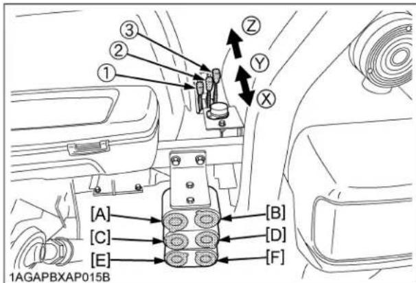 KUBOTA L3301 - Lever de la valve de contrôle auxiliaire - 1