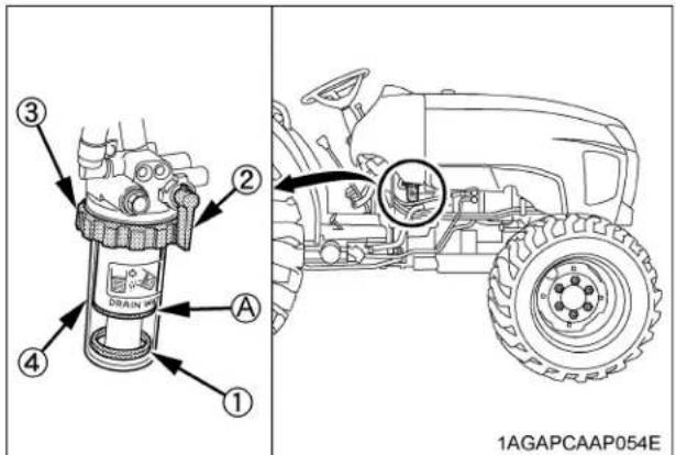 KUBOTA L3301 - Vérification du séparateur d'eau - 1