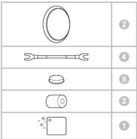 Diagram showing five labeled electrical or mechanical components with numbered labels 1 to 8