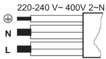 220-240 V~ 400V 2~N N L