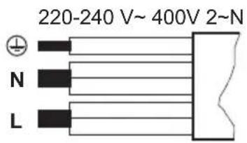 220-240 V~ 400V 2~N N L