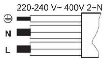 220-240 V~ 400V 2~N N L