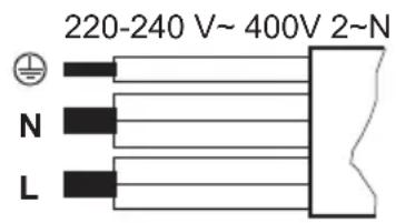 220-240 V~ 400V 2~N N L