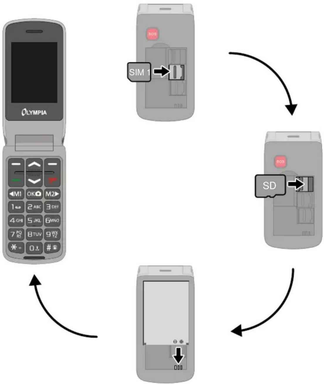 OLYMPIA Style Duo - Messa in funzione del Telefonino - 2