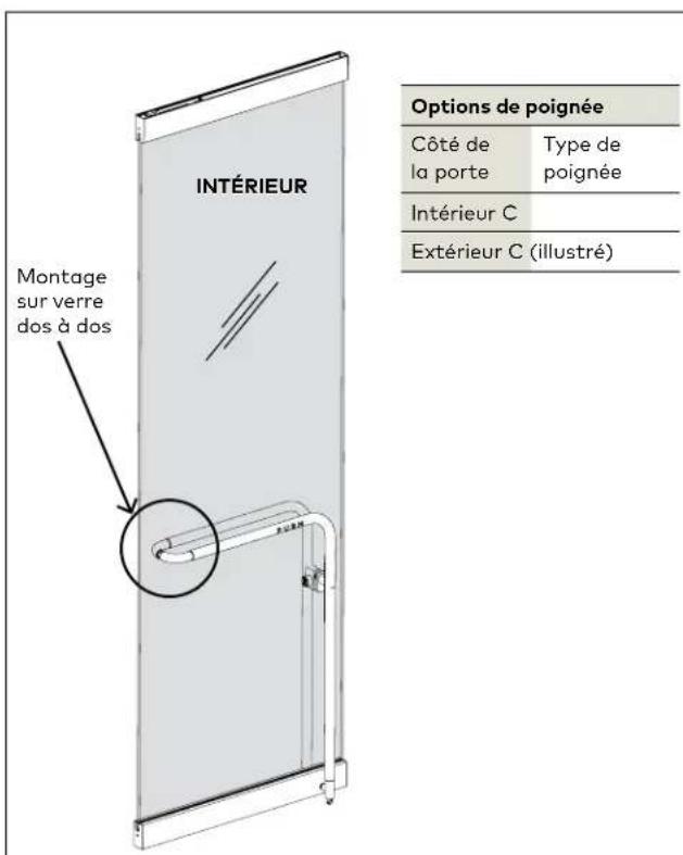 KABA GP1100 - Composants du montage de la poignée extérieure - tube de retard (dos à dos) Fig 6 - 1
