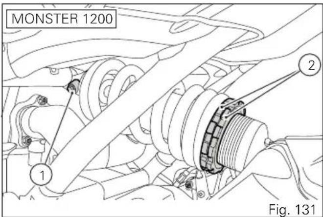 DUCATI Monster 1200 S Stripe (2016) - Éléments de réglage de l'amortisseur arrêté - 1