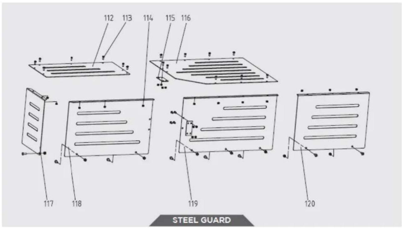 Zipper ZIHS5TN - Explosionszeichnung Stahlblechabdeckung / Explosion Drawing - 1