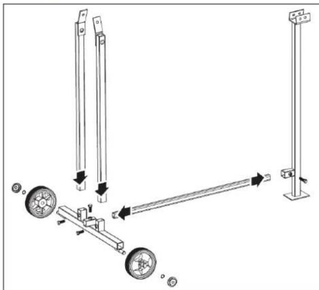Zipper ZIHS5TN - Remove wheels and support leg: Remove wheels (14) and support leg (16). - 1