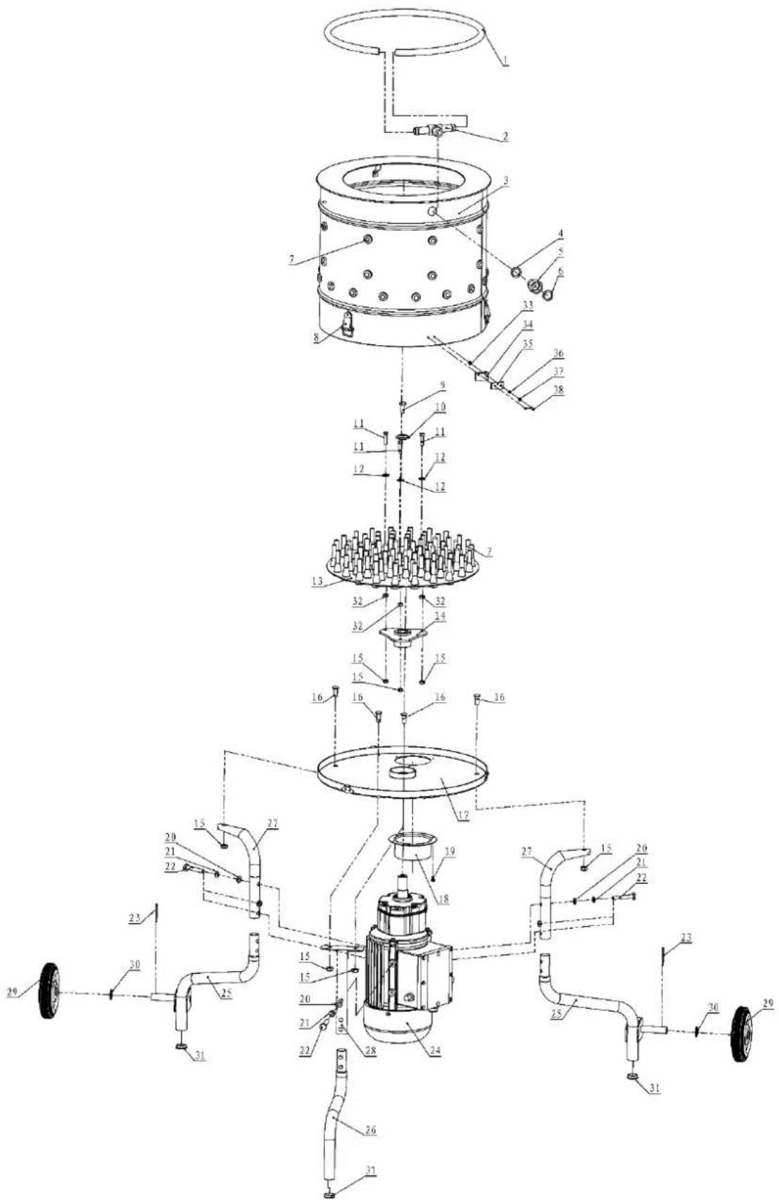 Zipper ZIGRM1650 - Explosionszeichnung / Exploded view / Rastavljeni nacrt GRM400 / Vue éclatée - 1