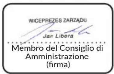 WICEPREZES ZARZADU Jan Libera Membro del Consiglio di Amministrazione (firma)