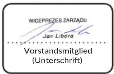 WICEPREZES ZARZADU Jan Libera Vorstandsmitglied (Unterschrift)