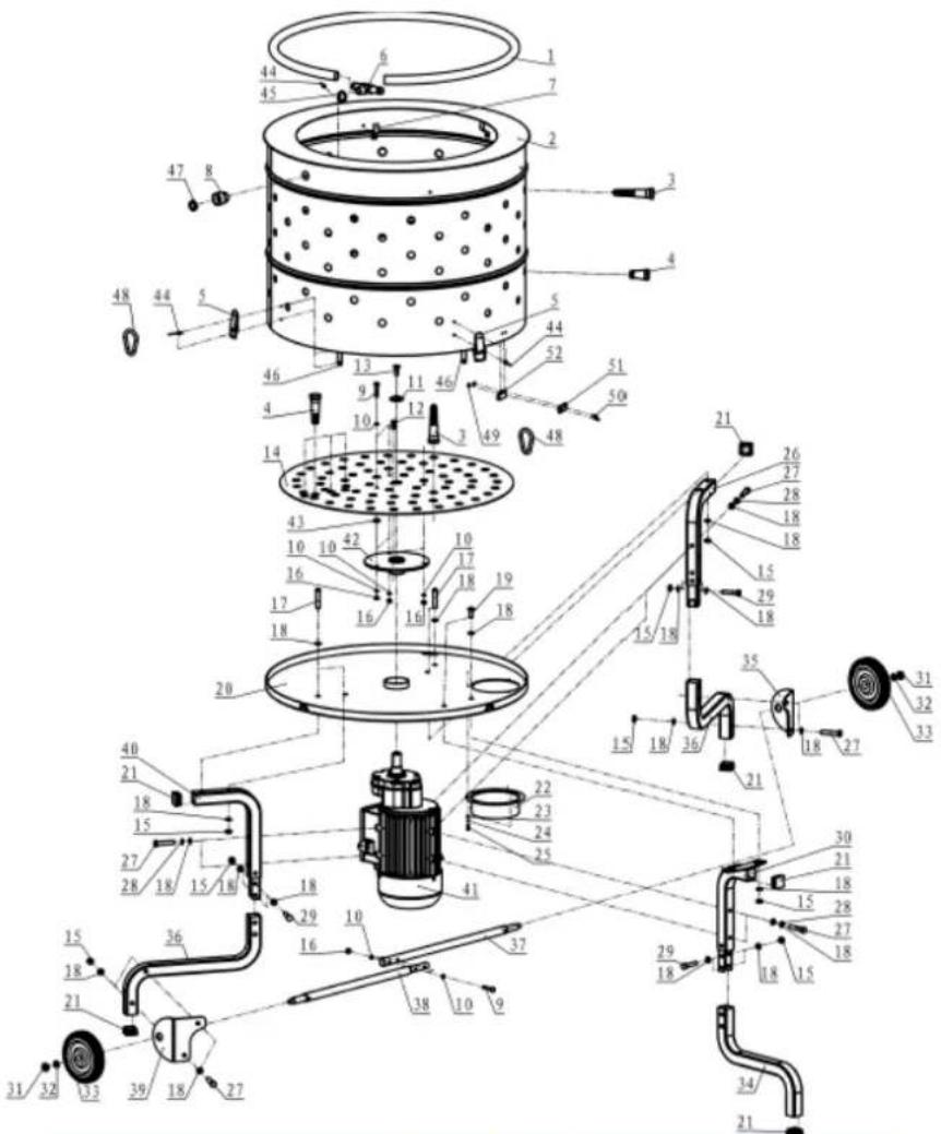 Zipper ZIGRM1100 - Explosionszeichnung / Exploded view / Rastavljeni nacrt GRM1650 / Vue éclatée - 1