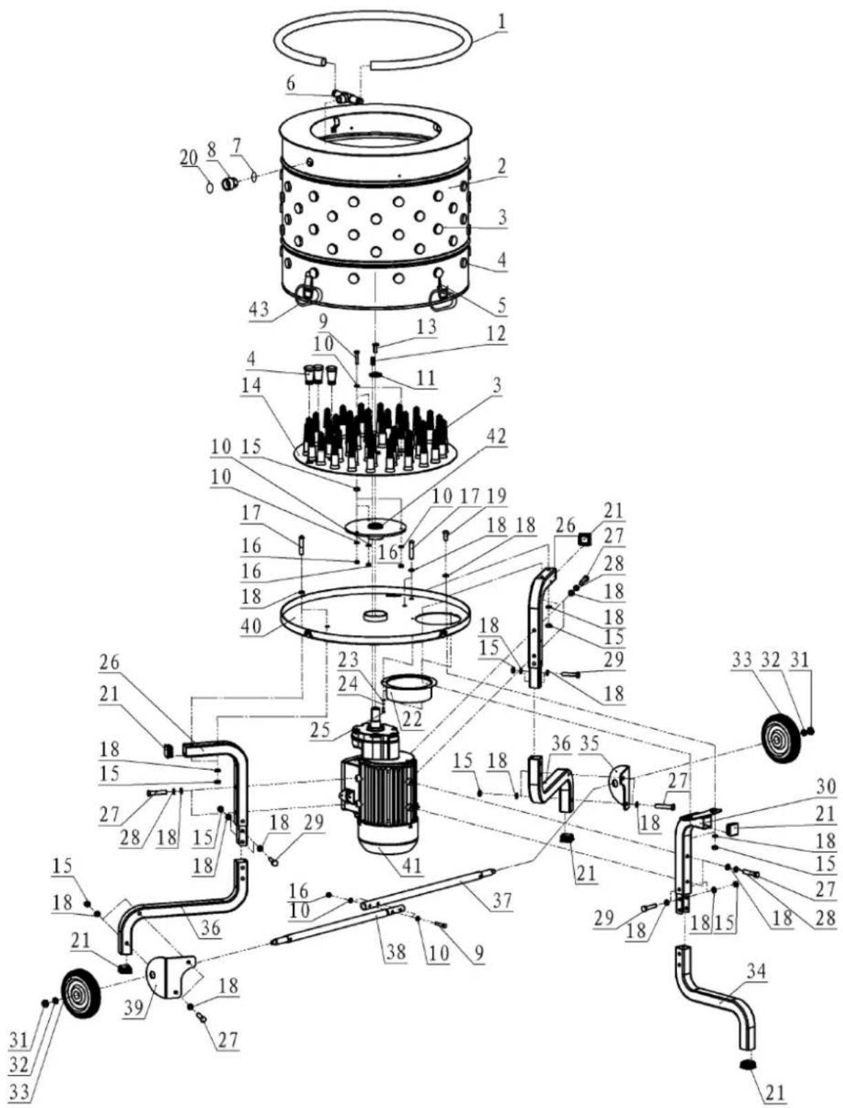 Zipper ZIGRM1100 - Explosionszeichnung / Exploded view / Rastavljeni nacrt GRM1100 / Vue éclatée - 1