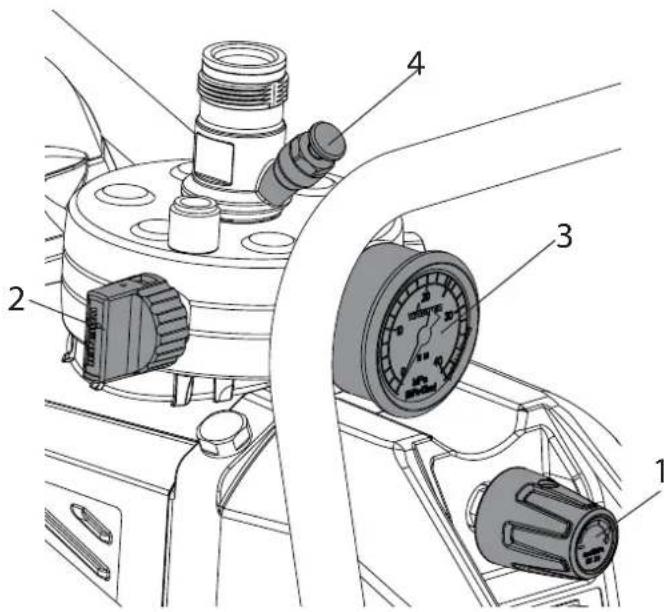 WAGNER SuperFinish 33 Pro - DÉGAZER L'APPAREIL (SYSTÈME HYDRAULIQUE) SI ON N'ENTEND PAS LE BRUIT DE LA VANNE D'ASPIRATION - 1