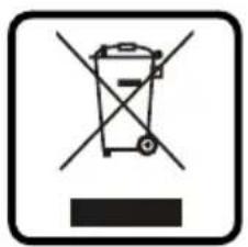 Prohibition sign depicting a trash bin crossed out by diagonal lines, indicating no waste or discharge.