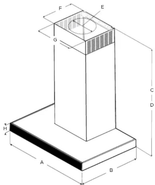 ELICA Mezzano EMZ636S3 - DIMENSIONES DEL PRODUCTO - 1