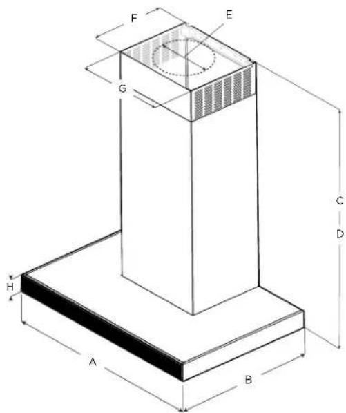 ELICA Mezzano EMZ636S3 - DIMENSIONS DU PRODUIT - 1