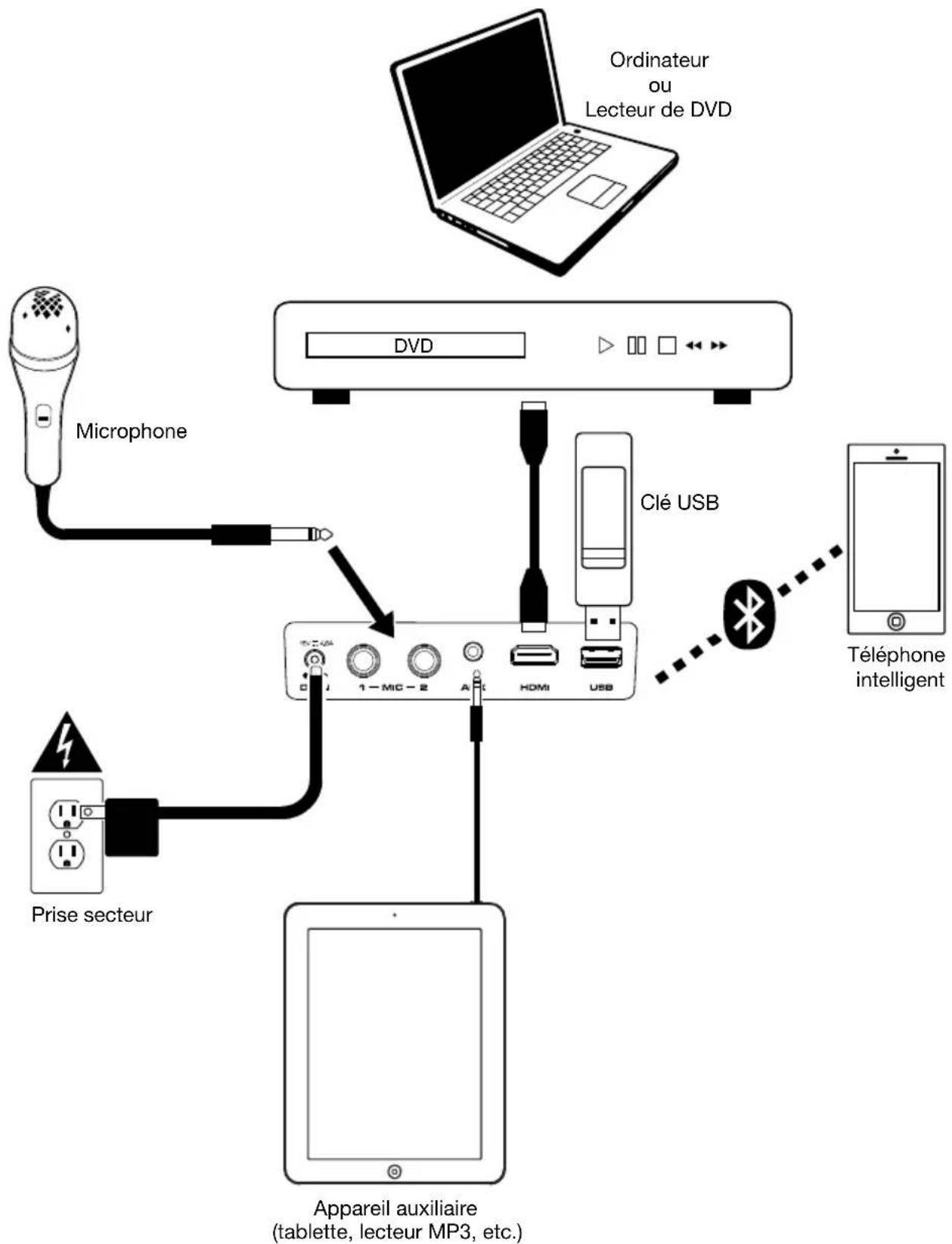 ION Projector Deluxe HD - Diagramme de connexion - 1