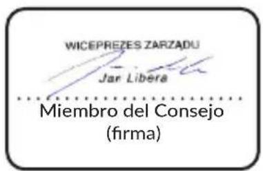 WICEPREZES ZARZADU Jar Libera Miembro del Consejo (firma)