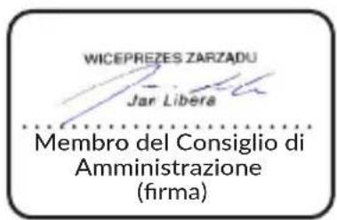 WICEPREZES ZARZADU Jar Libera Membro del Consiglio di Amministrazione (firma)
