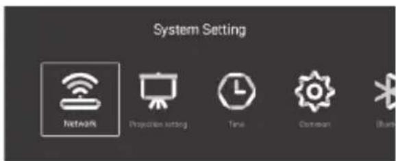 System Setting NETAOS Projection setting Time Current Dash