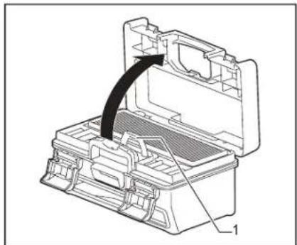 MAKITA DRC300 - Cura e sostituzione del contentatore polveri e del filtrro - 1
