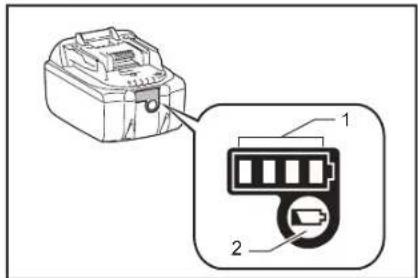 MAKITA DRC300 - Indicating the remaining battery capacity - 1