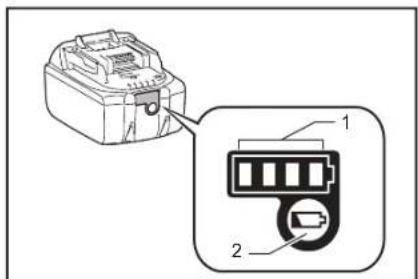 MAKITA DRC300 - Indicazione della carica residua della batteria - 1