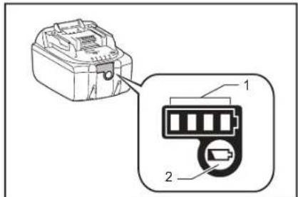 MAKITA DRC300 - Indication de la capacité de la batterie restante - 1