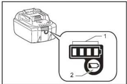MAKITA DRC300 - Indicación de la calidad de bateria restante - 1