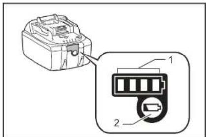 MAKITA DRC300 - De resterende accucapaciteit aanduiden - 1