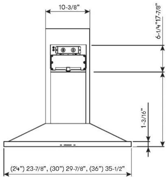 Zephyr ZRVM90CBSGG - ZAN Hood Specifications - 2