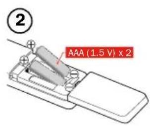 MAGNAVOX 32MV322R - Comment installer les piles dans la télécommande - 2
