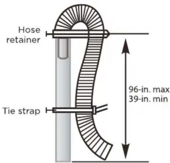 Hose retainer 96-in. max 39-in. min Tie strap