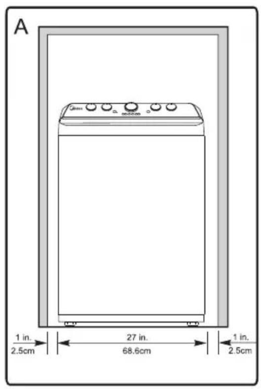 MIDEA MLV47A3AGG - Installation dans une alcôve ou un placard - 1