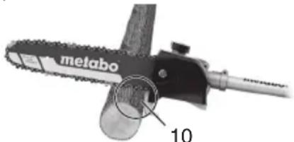 METABO MAMS 25 - Méthode de travail pour scier des branches - 1