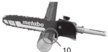 METABO MAMS 25 - Grundläggande arbetssätt, avsågning av grenar och kvistar - 1