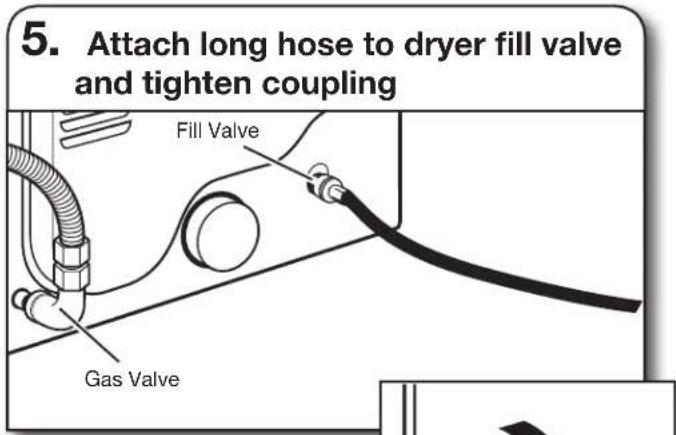 MAYTAG MGD6230RHW - Attach long hose to "Y" connector and tighten couplings - 2