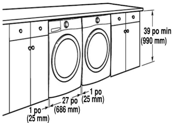 MAYTAG MGD4500MW - Espacement pour une installation dans un encastrement ou dans une armoire - 2