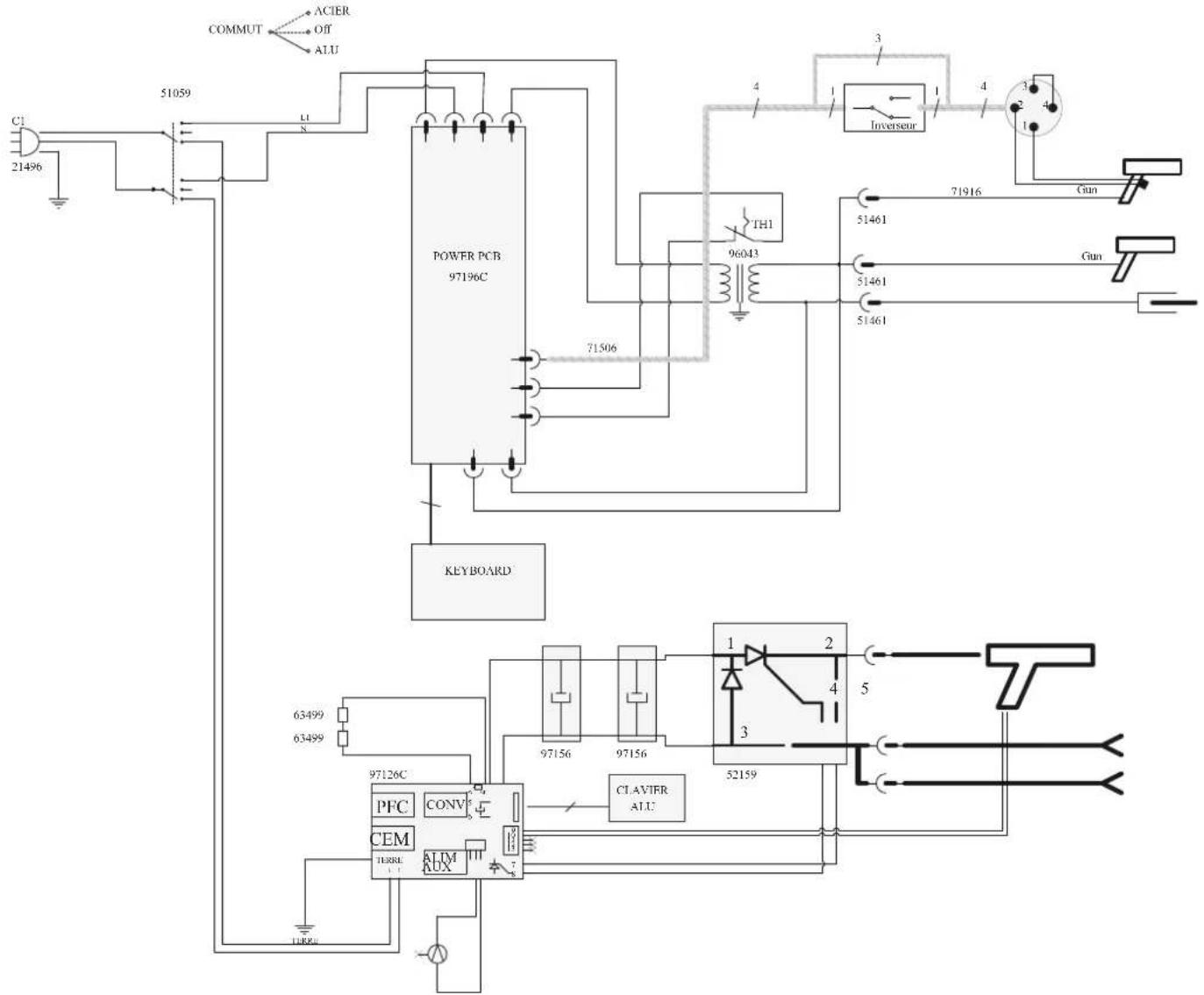 GYS Gyspot Combi 230 E PRO - SCHEMA ÉLECTRIQUE / CIRCUIT DIAGRAM / SCHALTPLAN / DIAGRAMA ELECTRICO/ 3JIEKTPNUECKAR CXEMA / ELEKTRISCH SCHEMA / SCHEMA ELETTRICO - 1