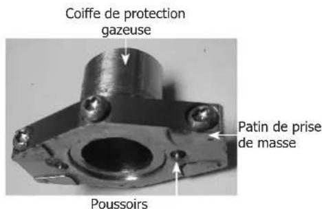 GYS Gyspot Combi Arcpull - Pose du patin de prise de masse et la coiffe de protection gazeuse : - 1