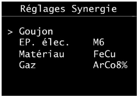 GYS Gyspot Combi Arcpull - MENURÉGLAGE EN MODE SYNERGIQUE - 1
