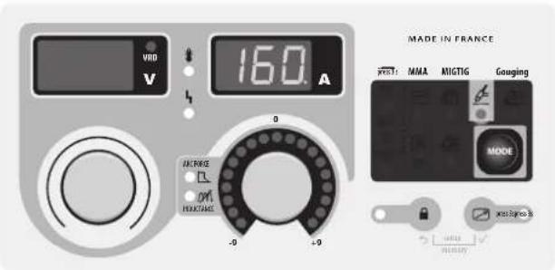 GYS Exatig HF - Настройка затухания дуги (downslope): - 1