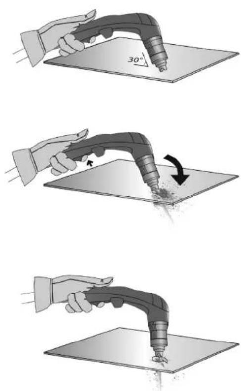 GYS Cutter 45 CT - START CUTTING INSIDE THE METAL SHEET: - 2